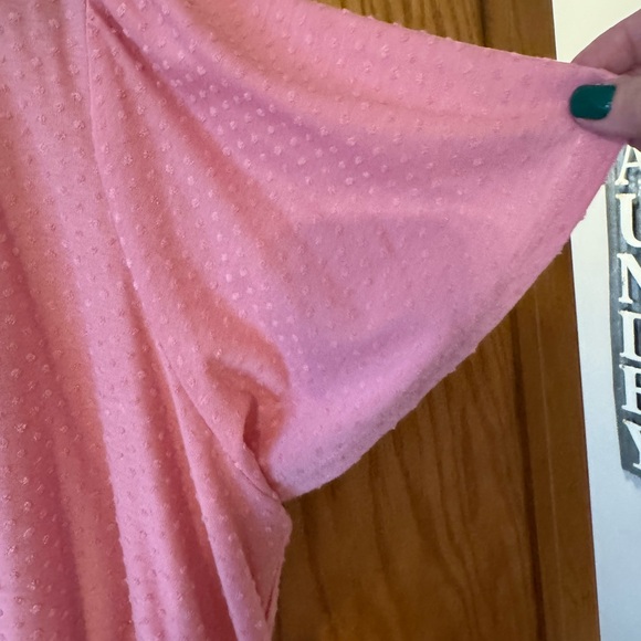 Lane Bryant  Pink Textured Blouse - Picture 3 of 4